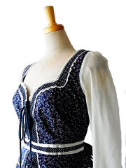 ロンドン買付　アメリカ製　GUNNE SAX ヴィンテージ　編みあげ　ワンピース　ヨーロッパ古着