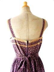 【送料無料】アメリカ製　GUNNE SAX 編み上げ　花柄　パープル　ヴィンテージ　ワンピース 【美品】