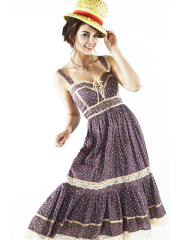 【送料無料】アメリカ製　GUNNE SAX 編み上げ　花柄　パープル　ヴィンテージ　ワンピース 【美品】