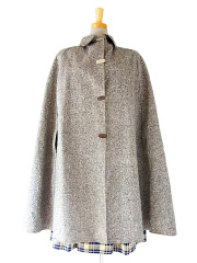 EU VINTAGE ヨーロッパ古着メタルホックフーディケープコート(ポンチョ) EU VINTAGE steinbock WOOL TYROLEAN CAPE COAT PONCHO